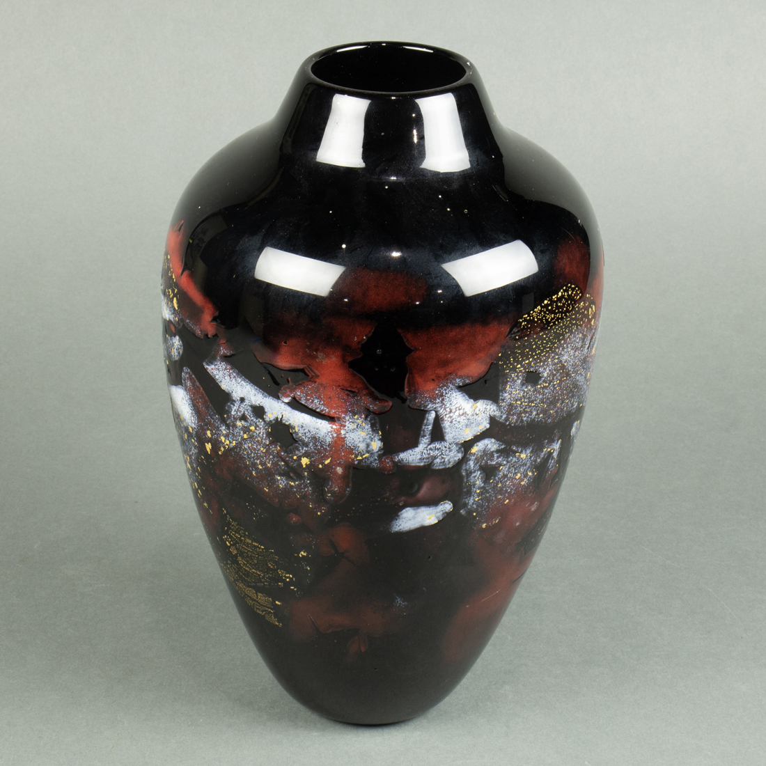 THREE LARGE NOUROT GLASS VASES OR