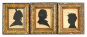 THREE LARGE PAPER CUT OUT SILH