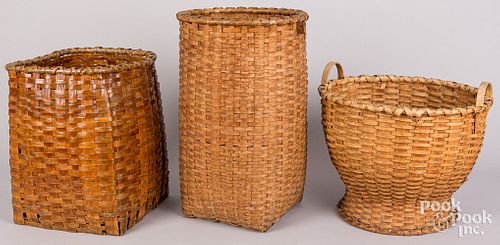 THREE LARGE SPLINT BASKETSThree