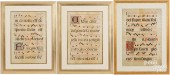 THREE LARGE VELLUM MANUSCRIPT