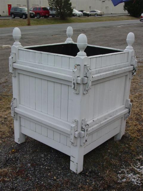 THREE LARGE WOOD PLANTERS With