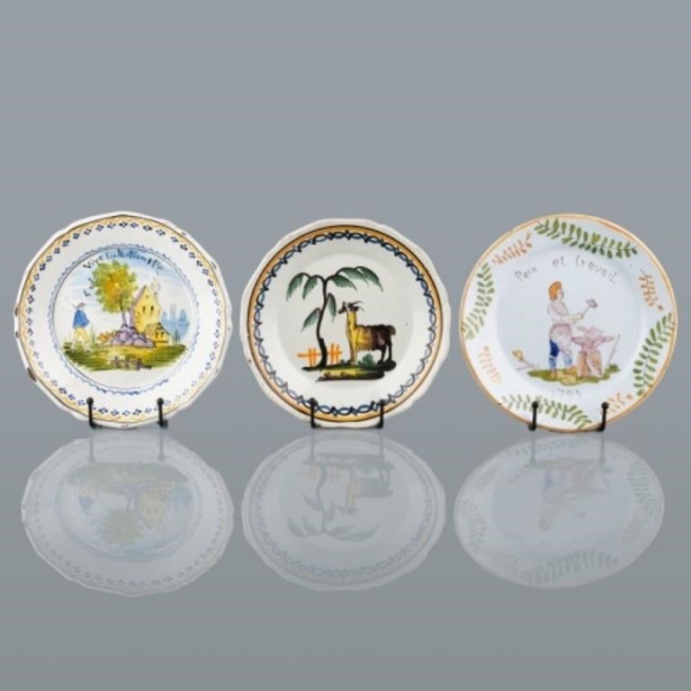 THREE LATE 18TH C. FRENCH FAIENCE