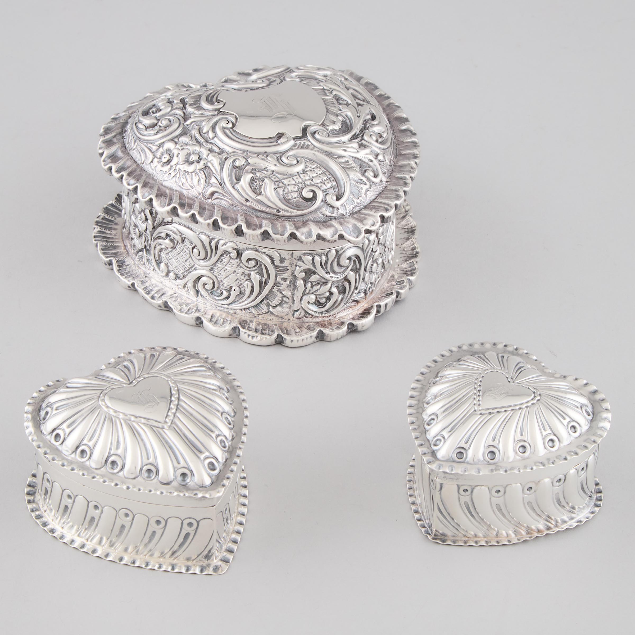 Three Late Victorian Silver Heart