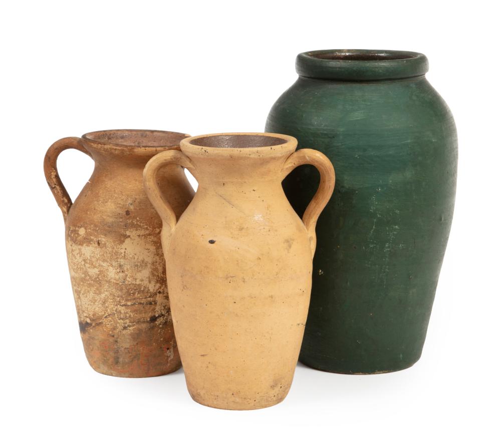 THREE LAVENDER ART POTTERY