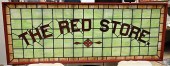 THREE LEADED AND STAINED GLASS