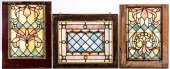 THREE LEADED GLASS WINDOWS, CA