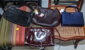 THREE LEATHER HANDBAGS & A SMA
