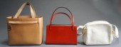 THREE LEATHER HANDBAGS (SALVAT