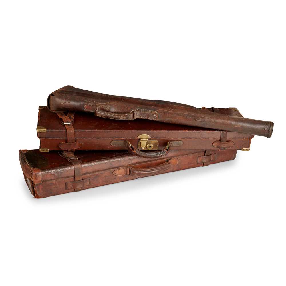 THREE LEATHER SHOTGUN CASES LATE