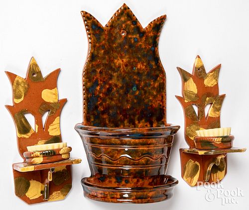 THREE LESTER BREININGER REDWARE