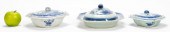 THREE LIDDED CANTON BLUE & WHI