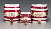 Three lidded ceramic canisters