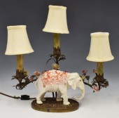 THREE-LIGHT BOUDOIR LAMP W/ PO