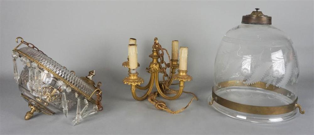 THREE LIGHT FIXTURES: AN ETCHED