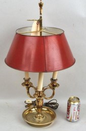 THREE LIGHT RED TOLE BOUILLOTE