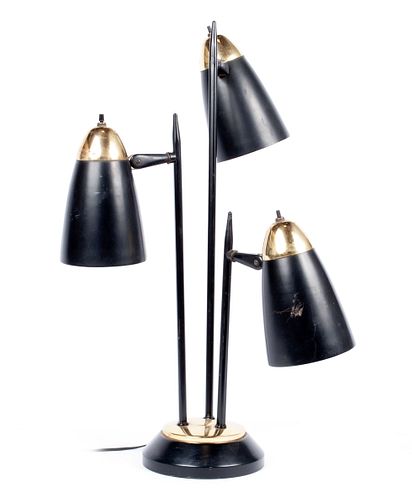 THREE-LIGHT TABLE LAMP ATTRIBUTED