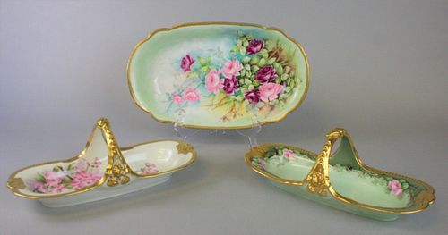 THREE LIMOGES SERVING DISHESLot