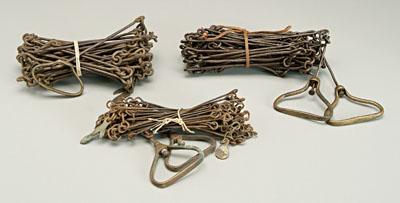 Three link chains: one with brass