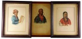 THREE LITHOGRAPHS OF NATIVE AM