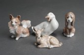 THREE LLADRO AND ONE NAO PORCE