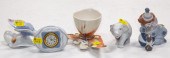 THREE LLADRO FIGURES & CLOCK;