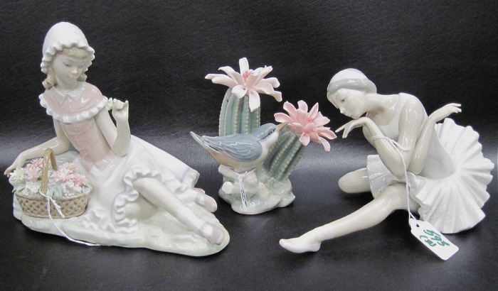 THREE LLADRO FIGURINES: young
