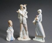 THREE LLADRO PORCELAIN AND BIS