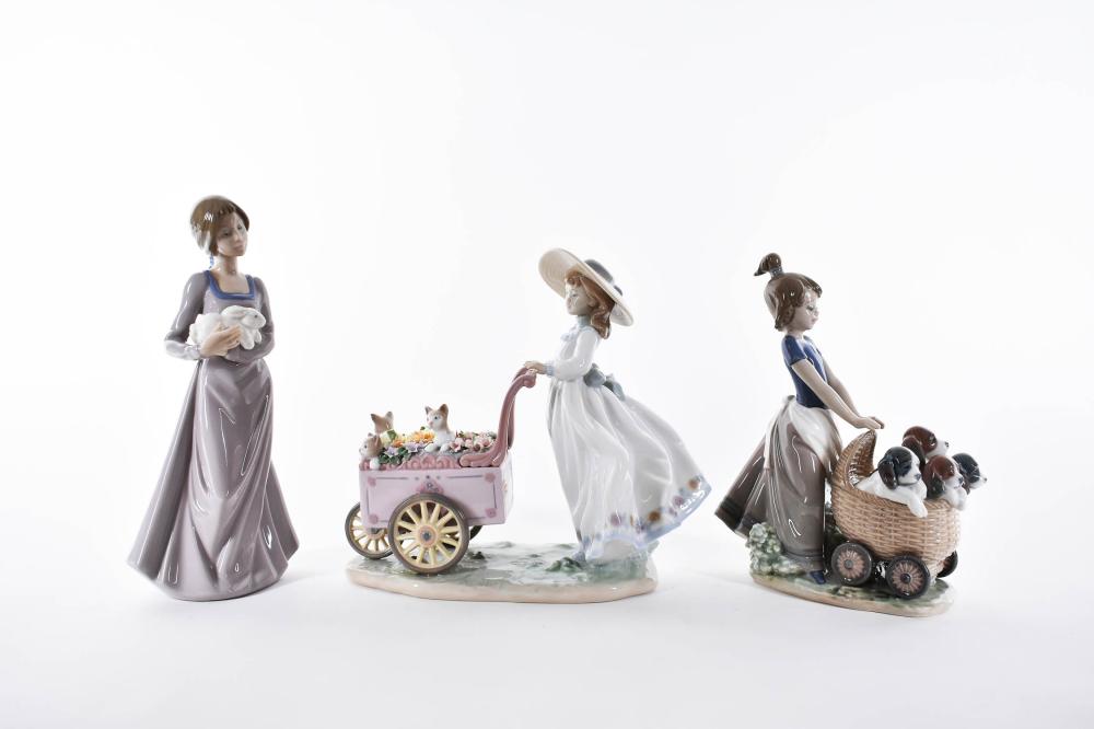 THREE LLADRO PORCELAIN