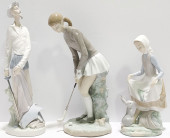 THREE LLADRO PORCELAIN FIGURIN
