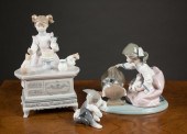 THREE LLADRO PORCELAIN FIGURIN