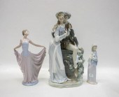 THREE LLADRO PORCELAIN FIGURIN