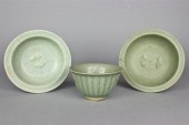 THREE LONGQUAN CELADON DISHES