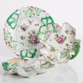THREE LONGTON HALL PORCELAIN L