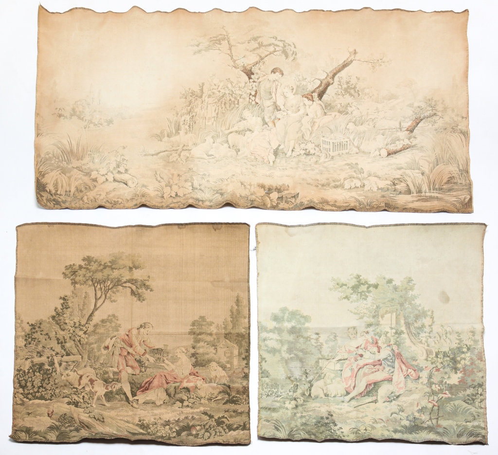 THREE MACHINE MADE TAPESTRIES.