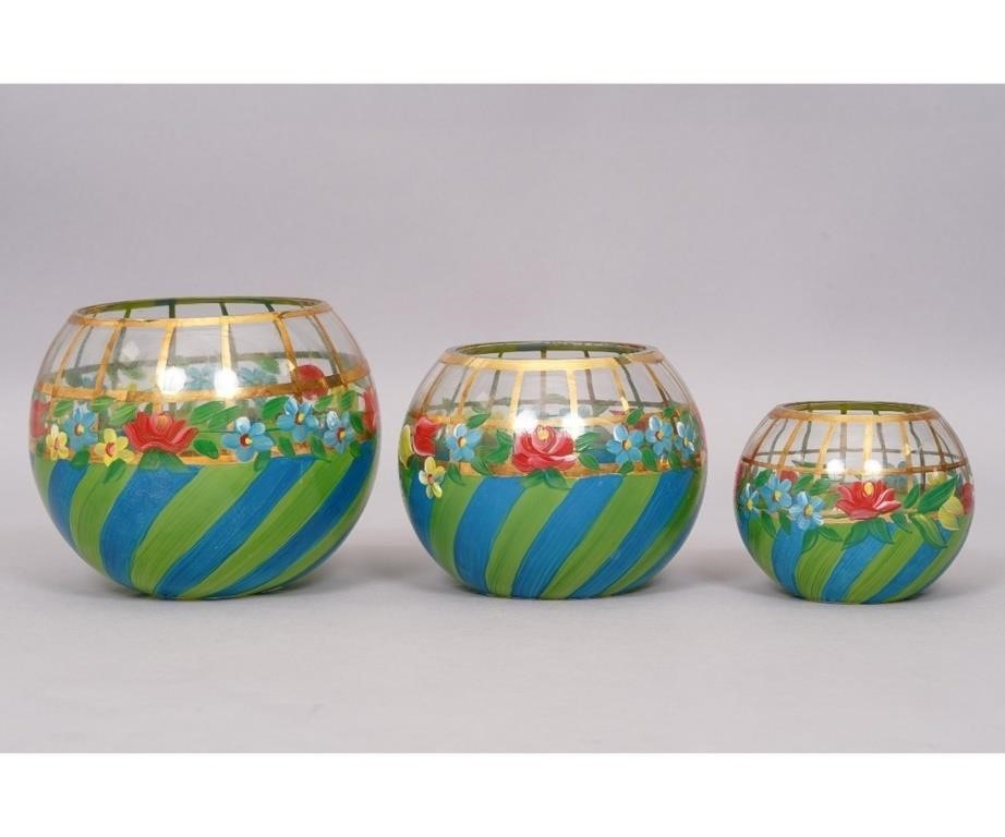 Three Mackenzie Childs hand painted