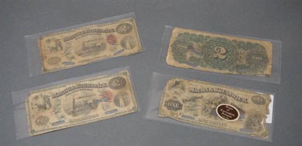 THREE MACON & BRUNSWICK $2 NOTES
