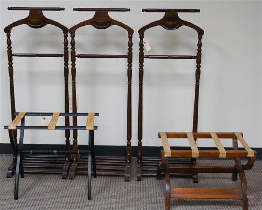 THREE MAHOGANY FINISH VALETS AND