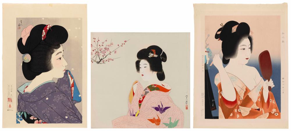 THREE MAIKO PRINTS MID-20TH