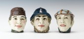 Three Majolica Character Head