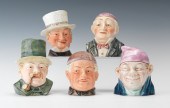 Three Majolica Mens' Head Toba