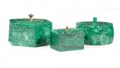 THREE MALACHITE DRESSER BOXEST