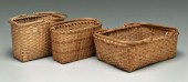 Three maple split baskets, all