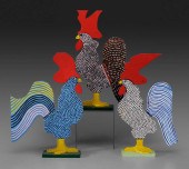 Three Marvin Finn Roosters Ken