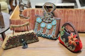THREE MARY FRANCES HANDBAGS.