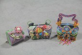 THREE MARY FRANCES HANDBAGS.