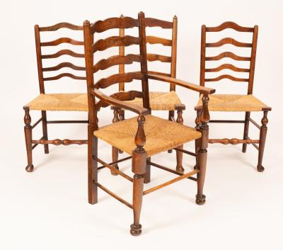 Three matched country made ladder