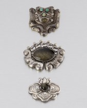 THREE MATL SILVER AND GEM-SET
