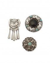 THREE MATL SILVER BROOCHESThre