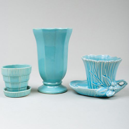 THREE MCCOY GLAZED POTTERY