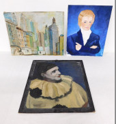 THREE MCM ERA O/B PAINTINGS, N